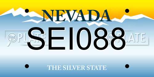 SEI088 Nevada License Plate