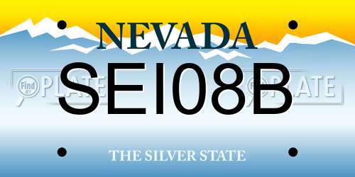 SEI08B Nevada License Plate