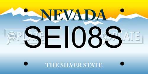 SEI08S Nevada License Plate