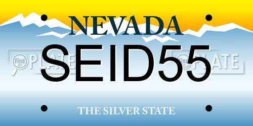 SEID55 Nevada License Plate