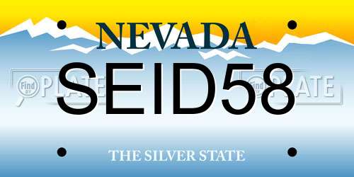 SEID58 Nevada License Plate