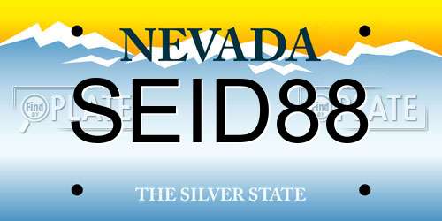 SEID88 Nevada License Plate