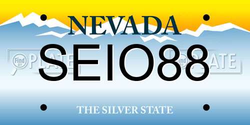 SEIO88 Nevada License Plate