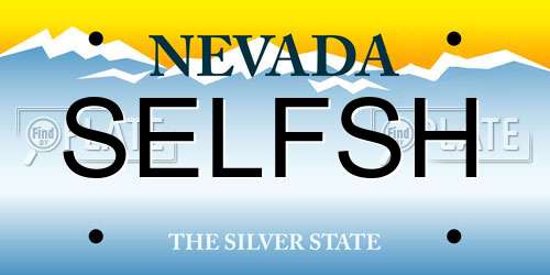 SELFSH Nevada License Plate