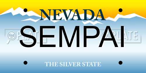SEMPAI Nevada License Plate