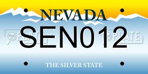 SEN012 Nevada License Plate