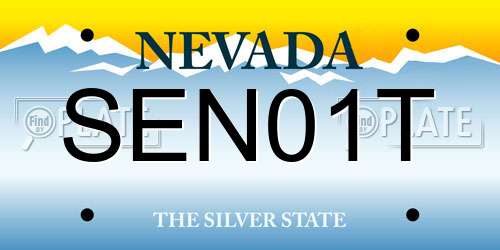 SEN01T Nevada License Plate