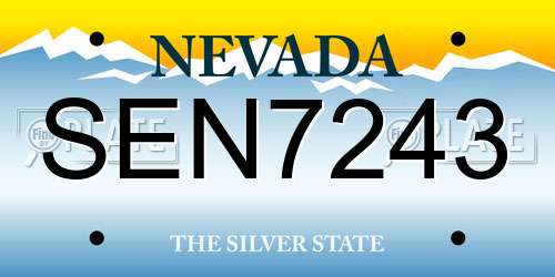 SEN7243 Nevada License Plate