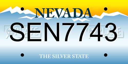 SEN7743 Nevada License Plate