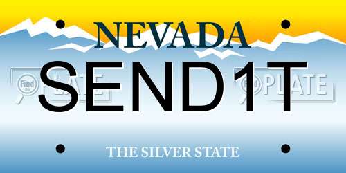 SEND1T Nevada License Plate