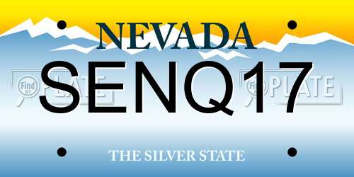 SENQ17 Nevada License Plate