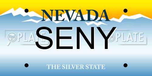 SENY Nevada License Plate