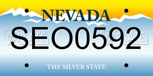 SEO0592 Nevada License Plate