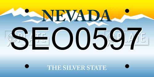 SEO0597 Nevada License Plate