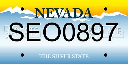 SEO0897 Nevada License Plate