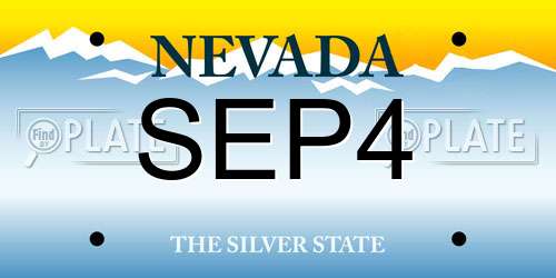 SEP4 Nevada License Plate