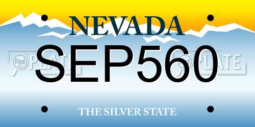 SEP560 Nevada License Plate
