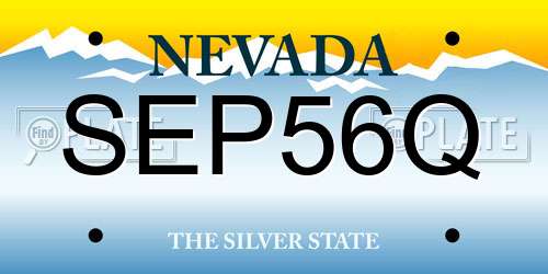 SEP56Q Nevada License Plate