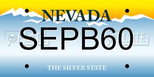 SEPB60 Nevada License Plate