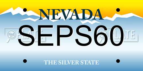 SEPS60 Nevada License Plate