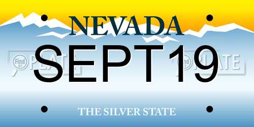 SEPT19 Nevada License Plate