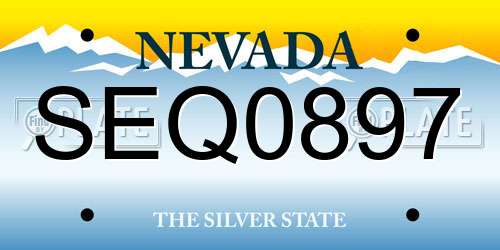 SEQ0897 Nevada License Plate