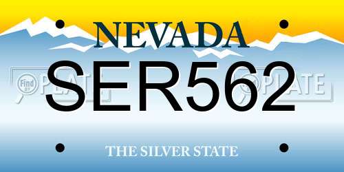 SER562 Nevada License Plate