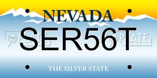 SER56T Nevada License Plate