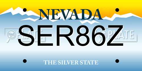 SER86Z Nevada License Plate