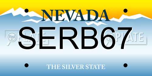 SERB67 Nevada License Plate