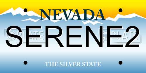 SERENE2 Nevada License Plate