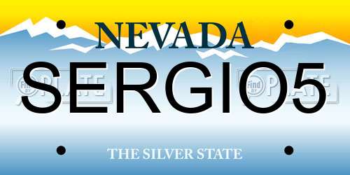 SERGIO5 Nevada License Plate