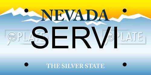 SERVI Nevada License Plate