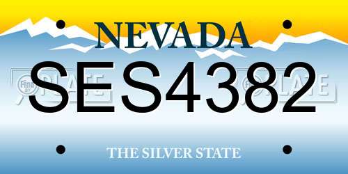 SES4382 Nevada License Plate
