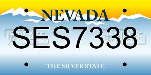 SES7338 Nevada License Plate