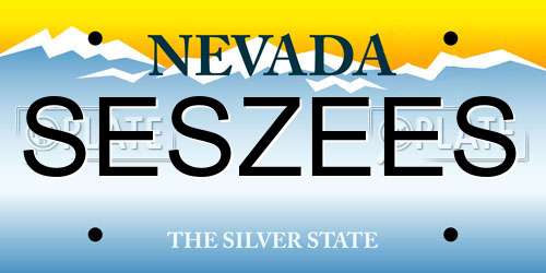 SESZEES Nevada License Plate