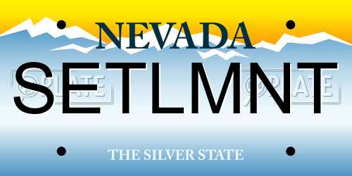 SETLMNT Nevada License Plate