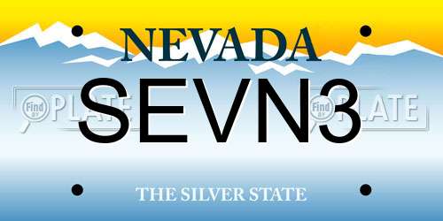 SEVN3 Nevada License Plate