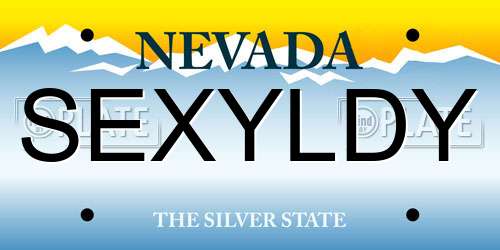 SEXYLDY Nevada License Plate
