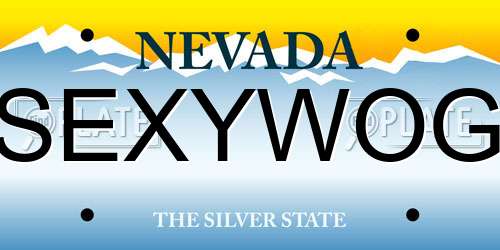 SEXYWOG Nevada License Plate