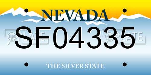 SF04335 Nevada License Plate