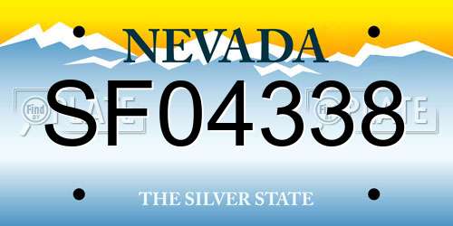 SF04338 Nevada License Plate
