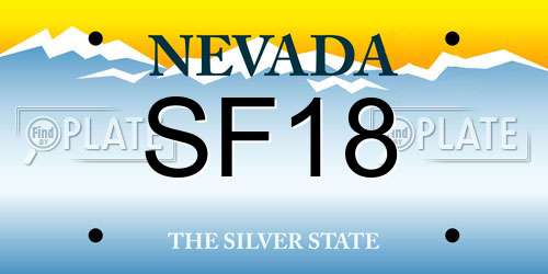 SF18 Nevada License Plate