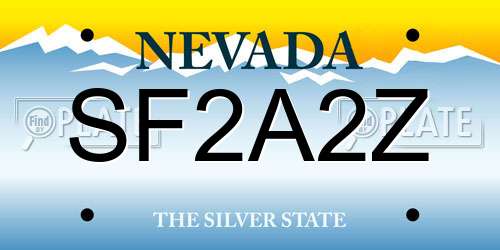 SF2A2Z Nevada License Plate
