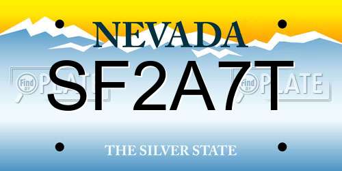 SF2A7T Nevada License Plate