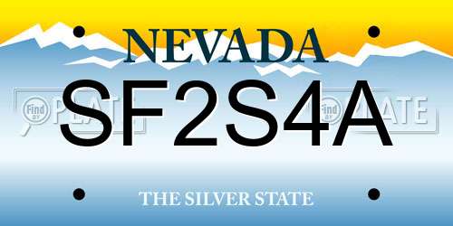 SF2S4A Nevada License Plate
