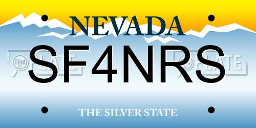 SF4NRS Nevada License Plate