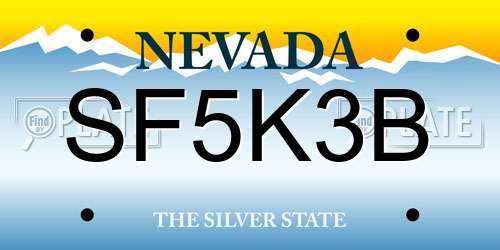 SF5K3B Nevada License Plate