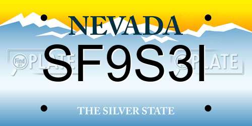 SF9S3I Nevada License Plate