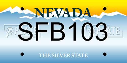 SFB103 Nevada License Plate